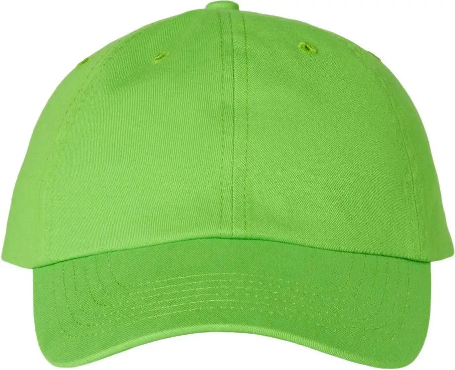Valucap Vc300a Bio-washed Classic Dad Cap - Neon Green - one Size Fits Most
