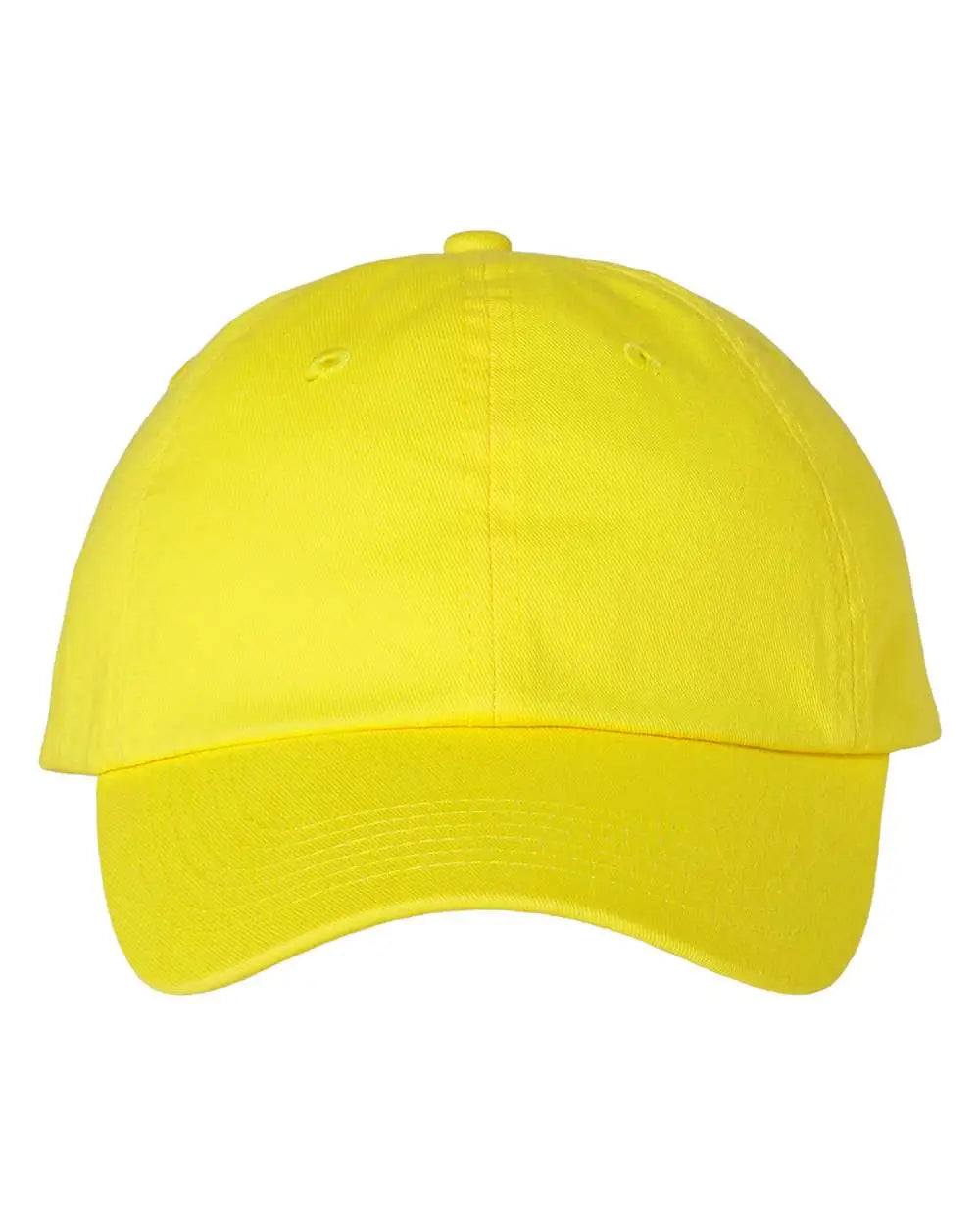 Valucap Vc300a Bio-washed Classic Dad Cap - Neon Yellow - one Size Fits Most