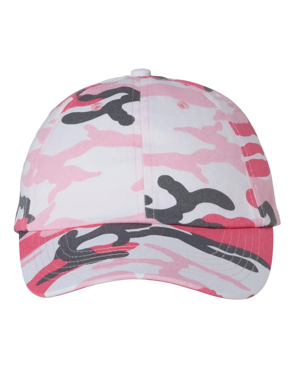 Valucap Vc300a Bio-washed Classic Dad Cap - Pink Camo - one Size Fits Most