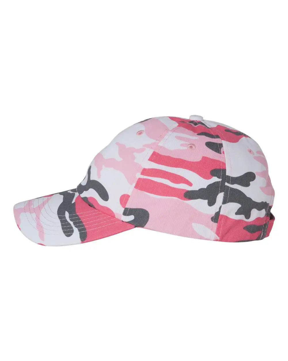 Valucap Vc300a Bio-washed Classic Dad Cap - Pink Camo - one Size Fits Most