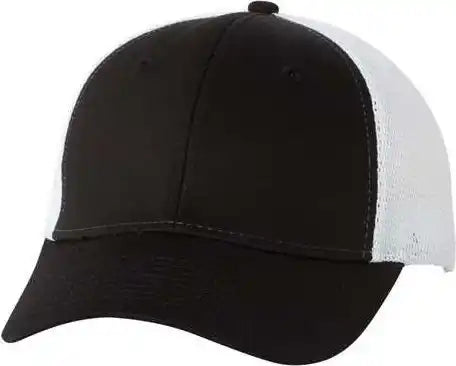 Valucap Vc400 Mesh-back Trucker Cap - Black White - 6 5/8’’ - 7 3/8’’