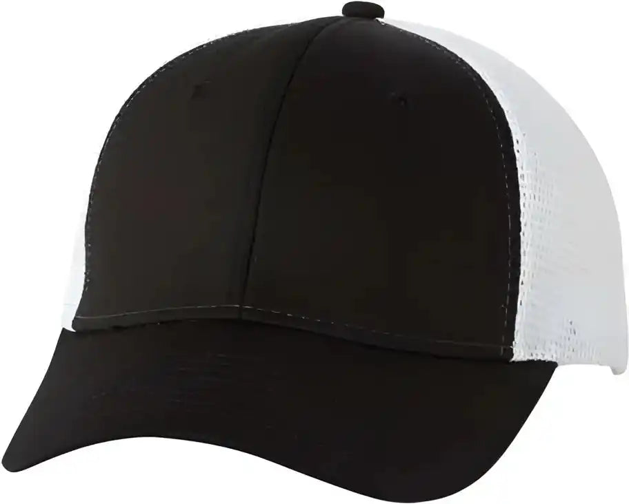Valucap Vc400 Mesh Back Trucker Cap Black White / 6 5/8’’ 7 3/8’’