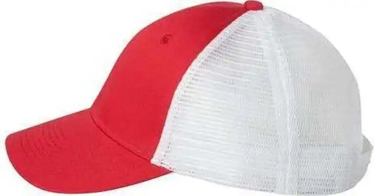 Valucap Vc400 Mesh Back Trucker Cap Red White / 6 5/8’’ 7 3/8’’