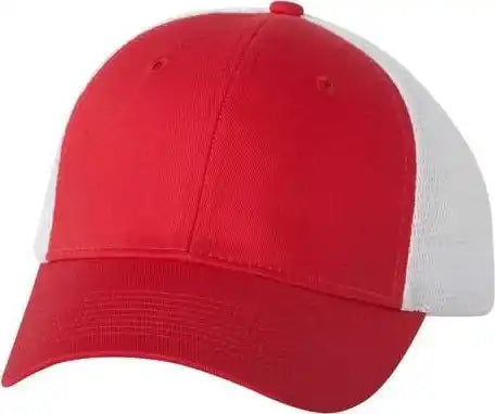 Valucap Vc400 Mesh Back Trucker Cap Red White / 6 5/8’’ 7 3/8’’