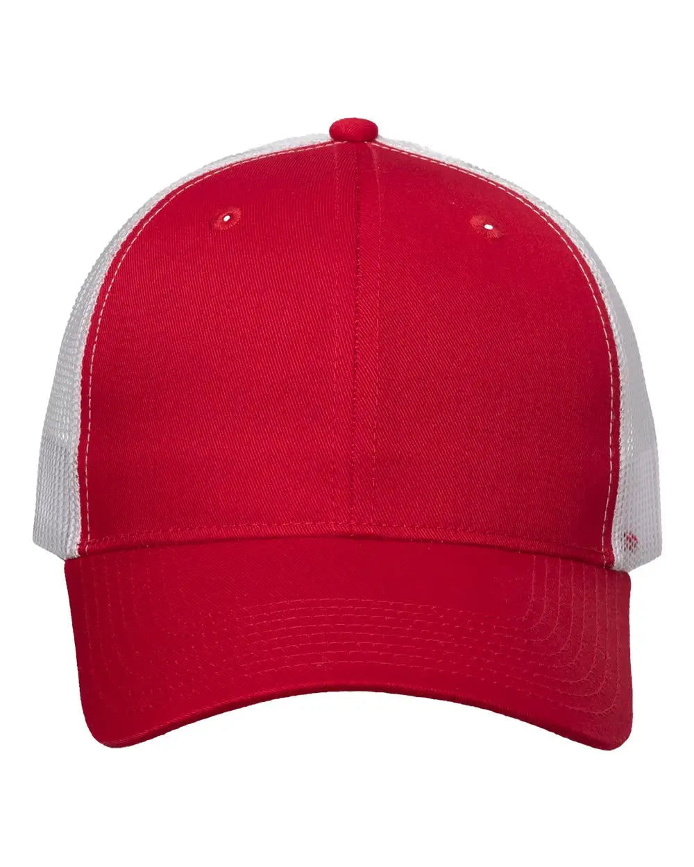 Valucap Vc400 Mesh-back Twill Trucker Cap - Red White - one Size Fits Most