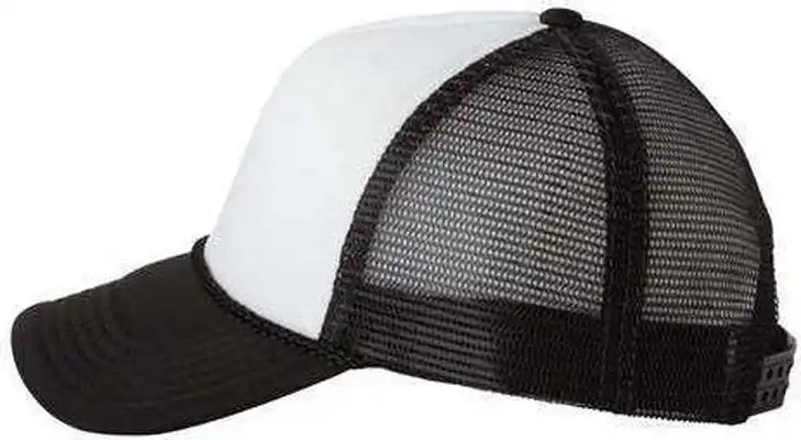 Valucap Vc700 Foam Mesh Back Trucker Cap White Black / 6 5/8’’ 7 3/8’’