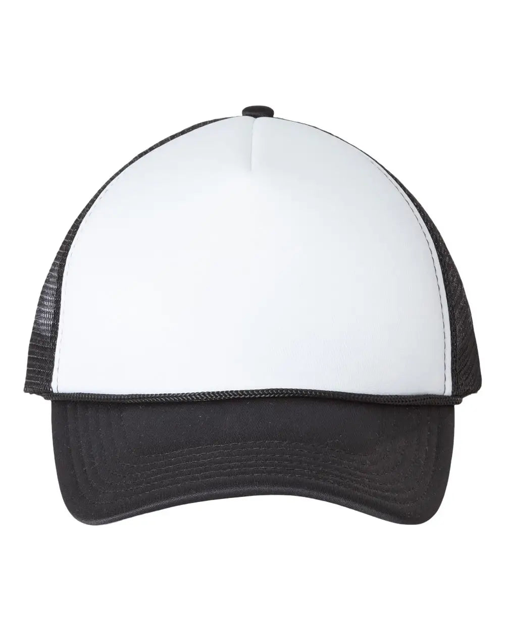 Valucap Vc700 Foam Mesh-back Trucker Cap - White Black - one Size Fits Most