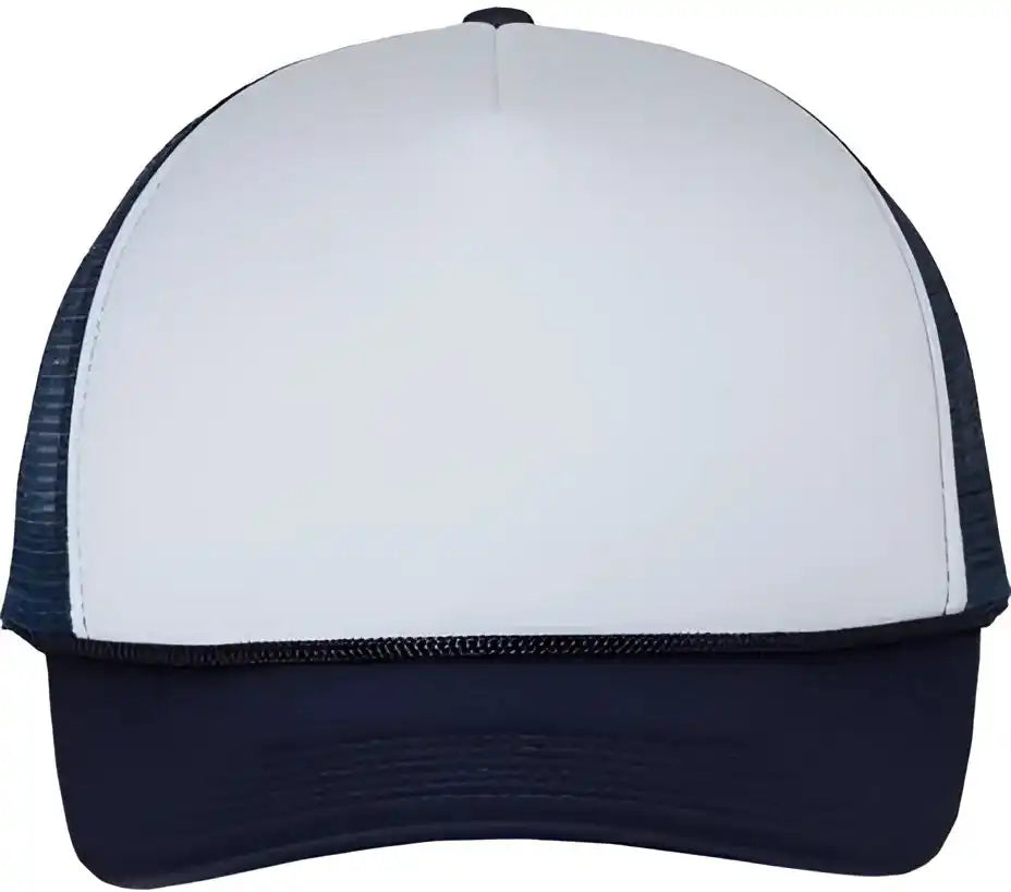 Valucap Vc700 Foam Mesh Back Trucker Cap White Navy / 6 5/8’’ 7 3/8’’