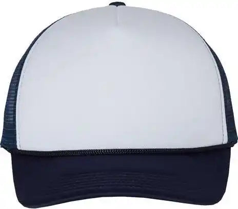 Valucap Vc700 Foam Mesh-back Trucker Cap - White Navy - 6 5/8’’ - 7 3/8’’