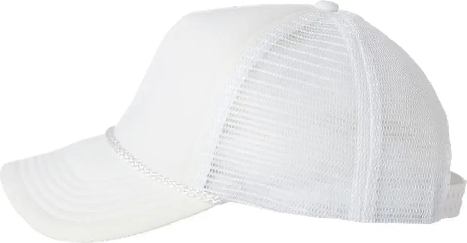 Valucap Vc700 Foam Mesh-back Trucker Cap - White - one Size Fits Most