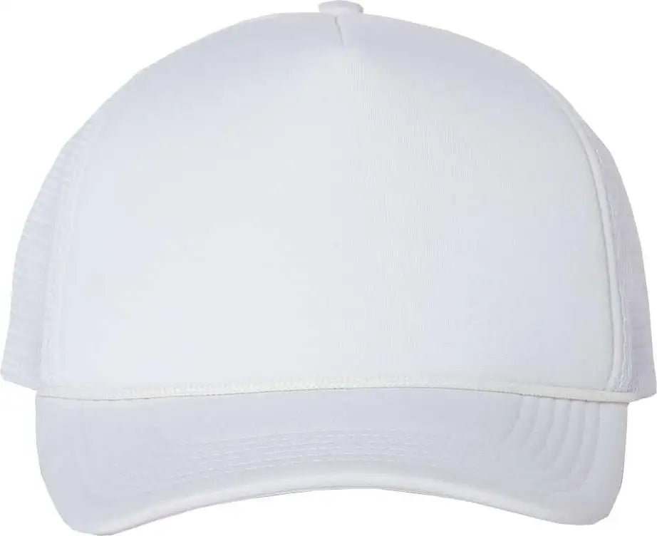 Valucap Vc700 Foam Mesh-back Trucker Cap - White - one Size Fits Most