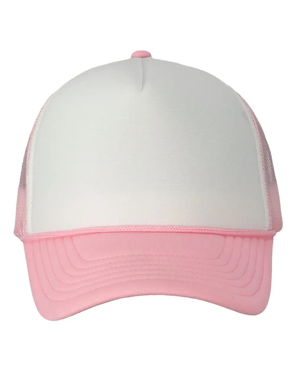 Valucap Vc700 Foam Mesh-back Trucker Cap - White Pink - one Size Fits Most