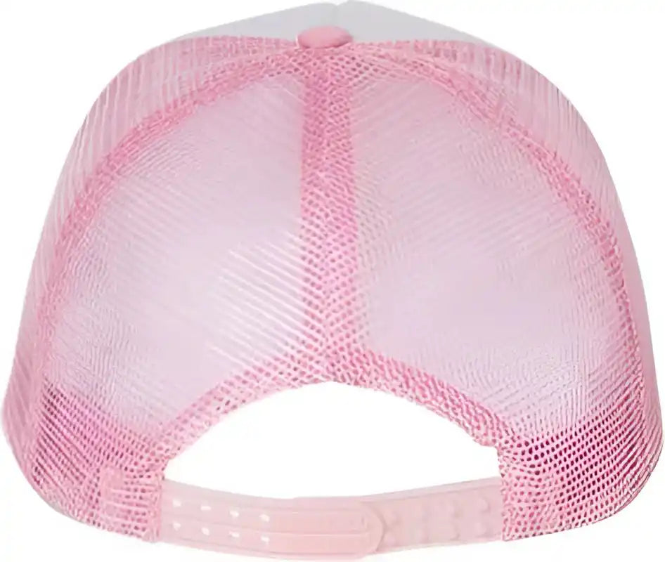 Valucap Vc700 Foam Mesh Back Trucker Cap White Pink / one Size Fits Most