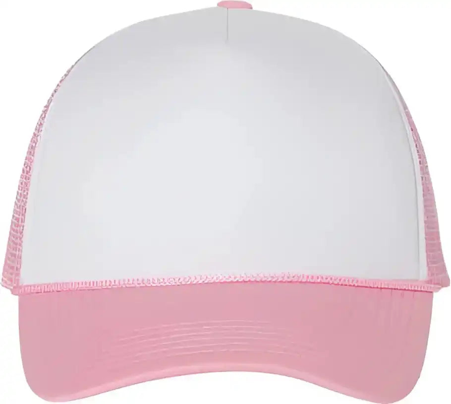 Valucap Vc700 Foam Mesh Back Trucker Cap White Pink / one Size Fits Most
