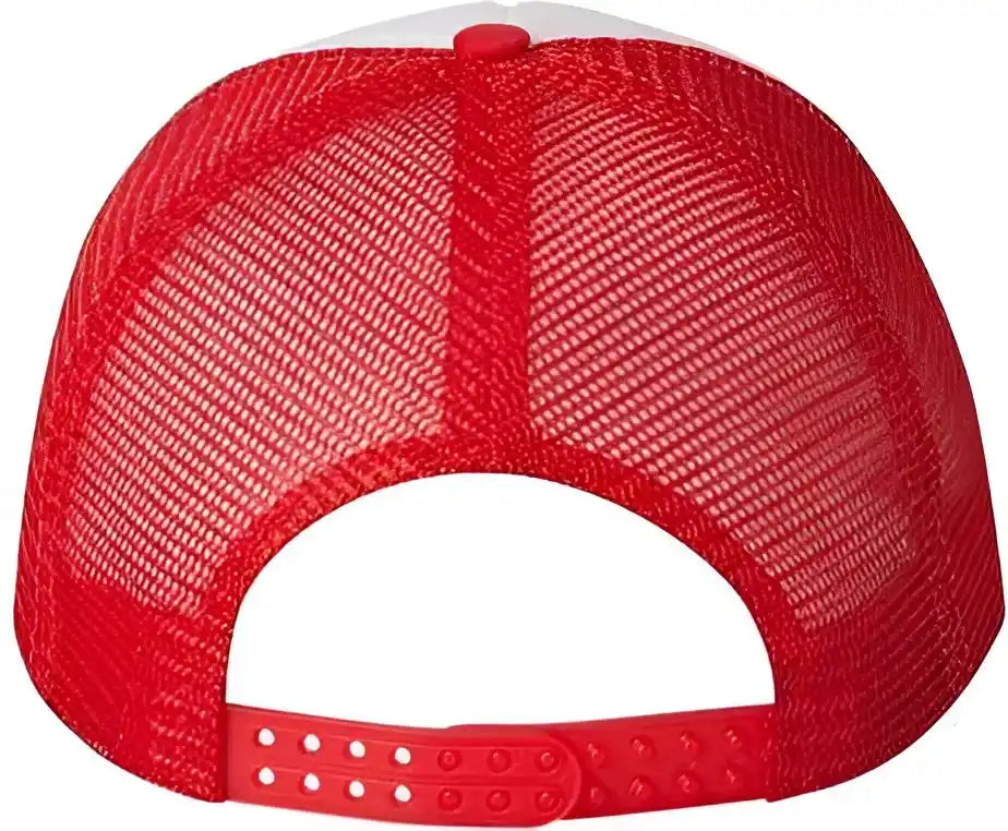 Valucap Vc700 Foam Mesh-back Trucker Cap - White Red - 6 5/8’’ - 7 3/8’’