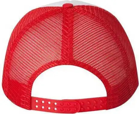 Valucap Vc700 Foam Mesh Back Trucker Cap White Red / 6 5/8’’ 7 3/8’’