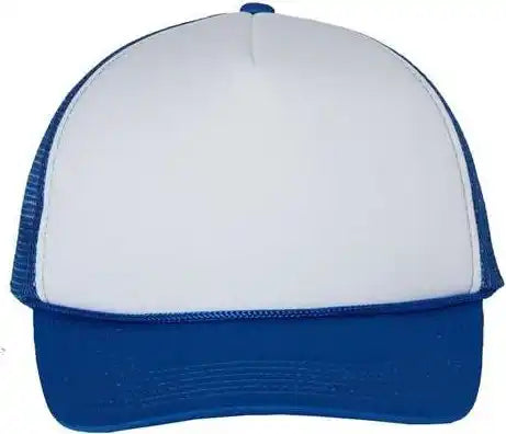 Valucap Vc700 Foam Mesh Back Trucker Cap White Royal / 6 5/8’’ 7 3/8’’