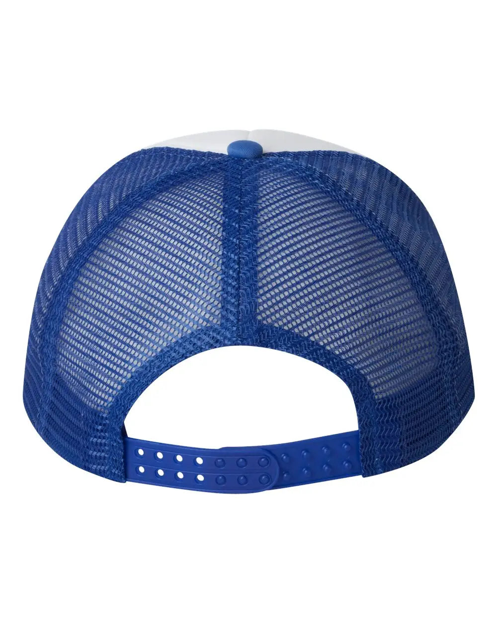Valucap Vc700 Foam Mesh-back Trucker Cap - White Royal - one Size Fits Most