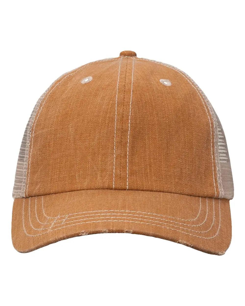 Valucap Vc990 Contrast Stitch Cap - Golden Brown Khaki