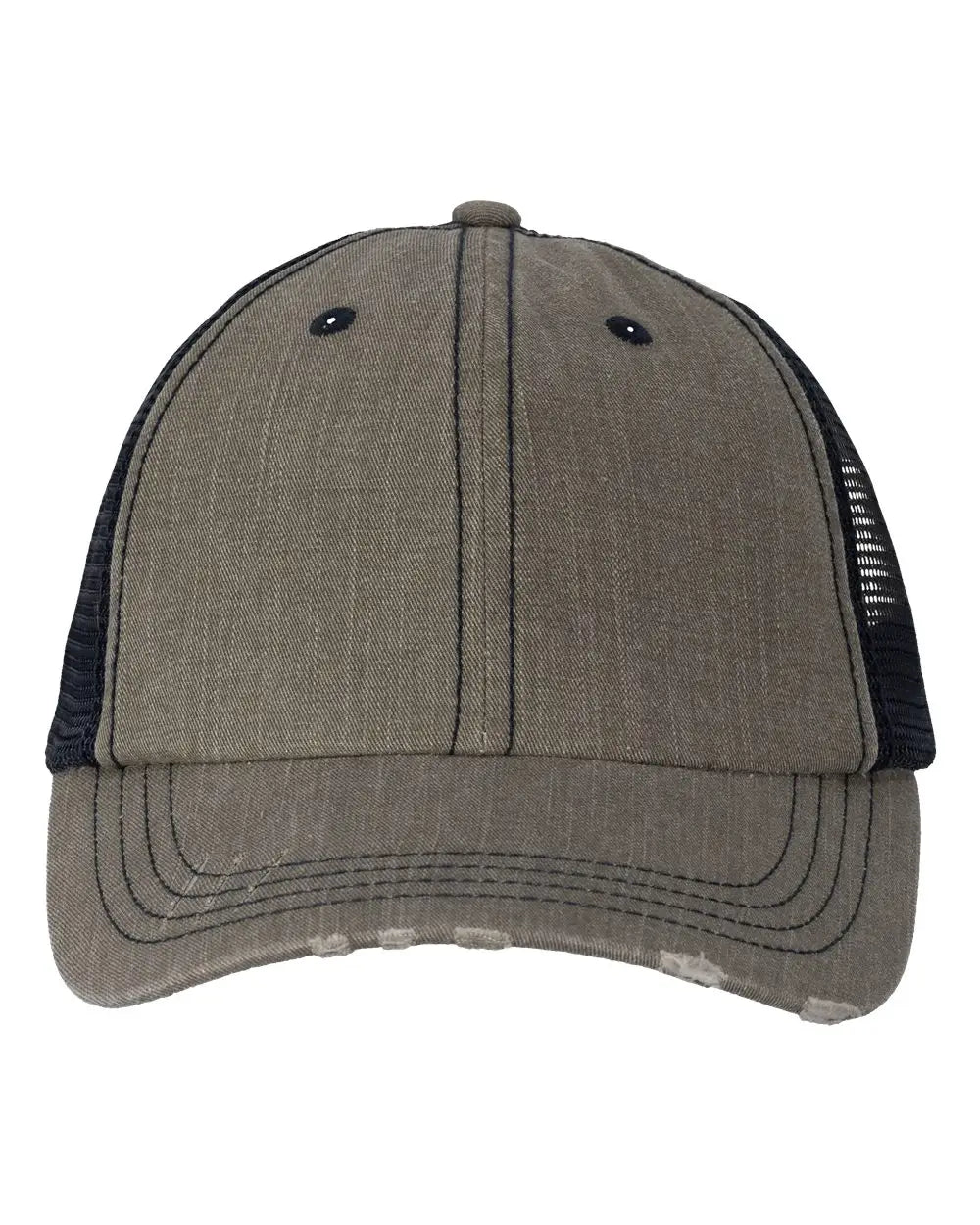 Valucap Vc990 Contrast Stitch Cap - Olive Green Navy - one Size Fits Most