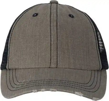 Valucap Vc990 Contrast Stitch Cap - Olive Green Navy - one Size Fits Most