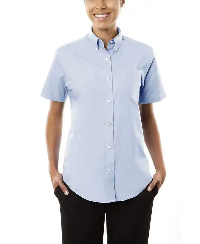 Van Heusen 13v0003 Women’s Regular Fit Short Sleeve Oxford - Blue