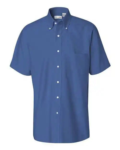 Van Heusen 13v0042 Short Sleeve Oxford Shirt - English Blue