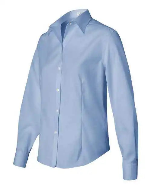 Van Heusen 13v0144 Women’s Non-iron Pinpoint Oxford Shirt - Blue Mist