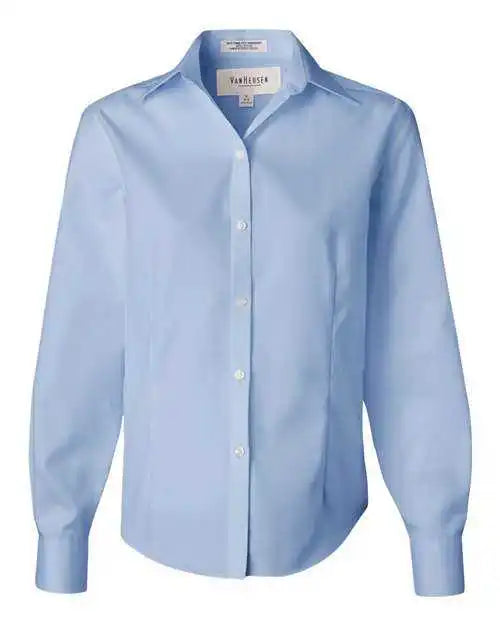 Van Heusen 13v0144 Women’s Non-iron Pinpoint Oxford Shirt - Blue Mist