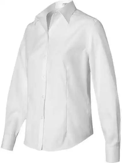 Van Heusen 13v0144 Women’s Non-iron Pinpoint Oxford Shirt - White