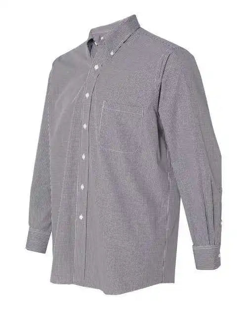 Van Heusen 13v0225 Gingham Check Shirt - Black