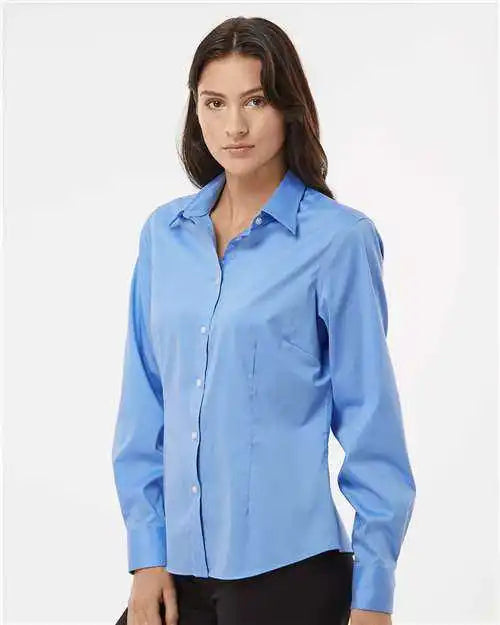 Van Heusen 13v0479 Women’s Ultra Wrinkle Free Shirt - Blue Frost