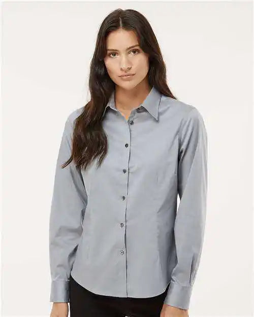 Van Heusen 13v0479 Women’s Ultra Wrinkle Free Shirt - Gray Mist