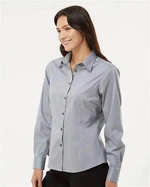 Van Heusen 13v0479 Women’s Ultra Wrinkle Free Shirt - Gray Mist