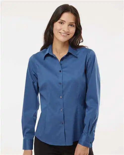 Van Heusen 13v0479 Women’s Ultra Wrinkle Free Shirt - Smokey Blue