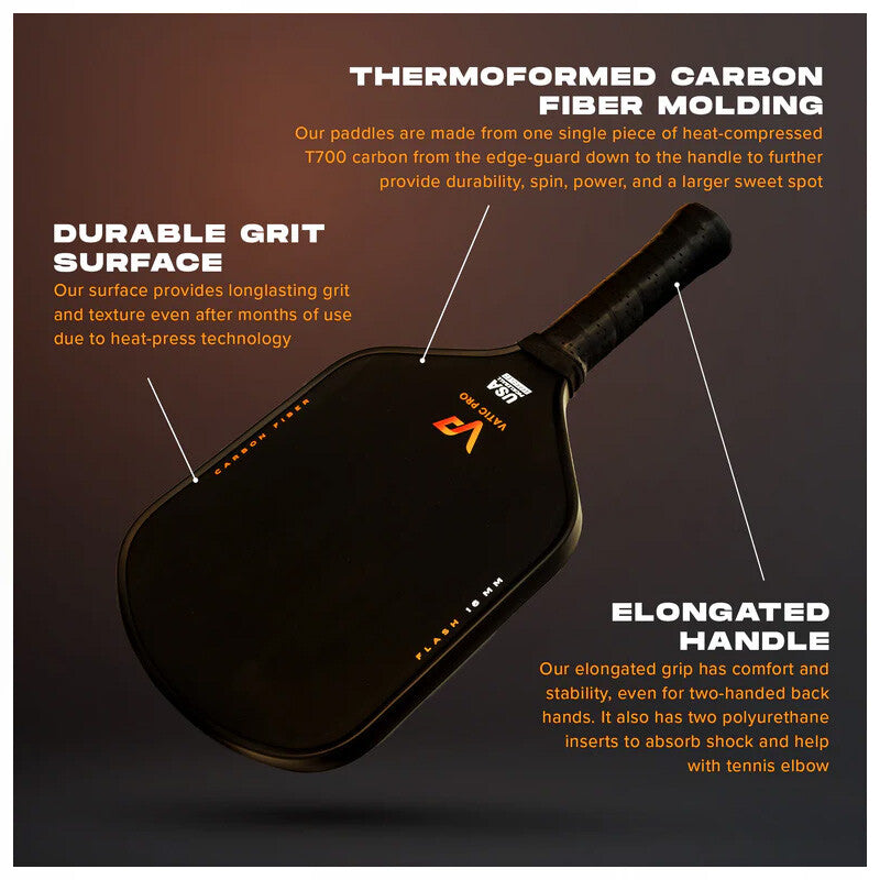 Vatic Pro Flash Pickleball Paddle (14mm) - Blk / Os
