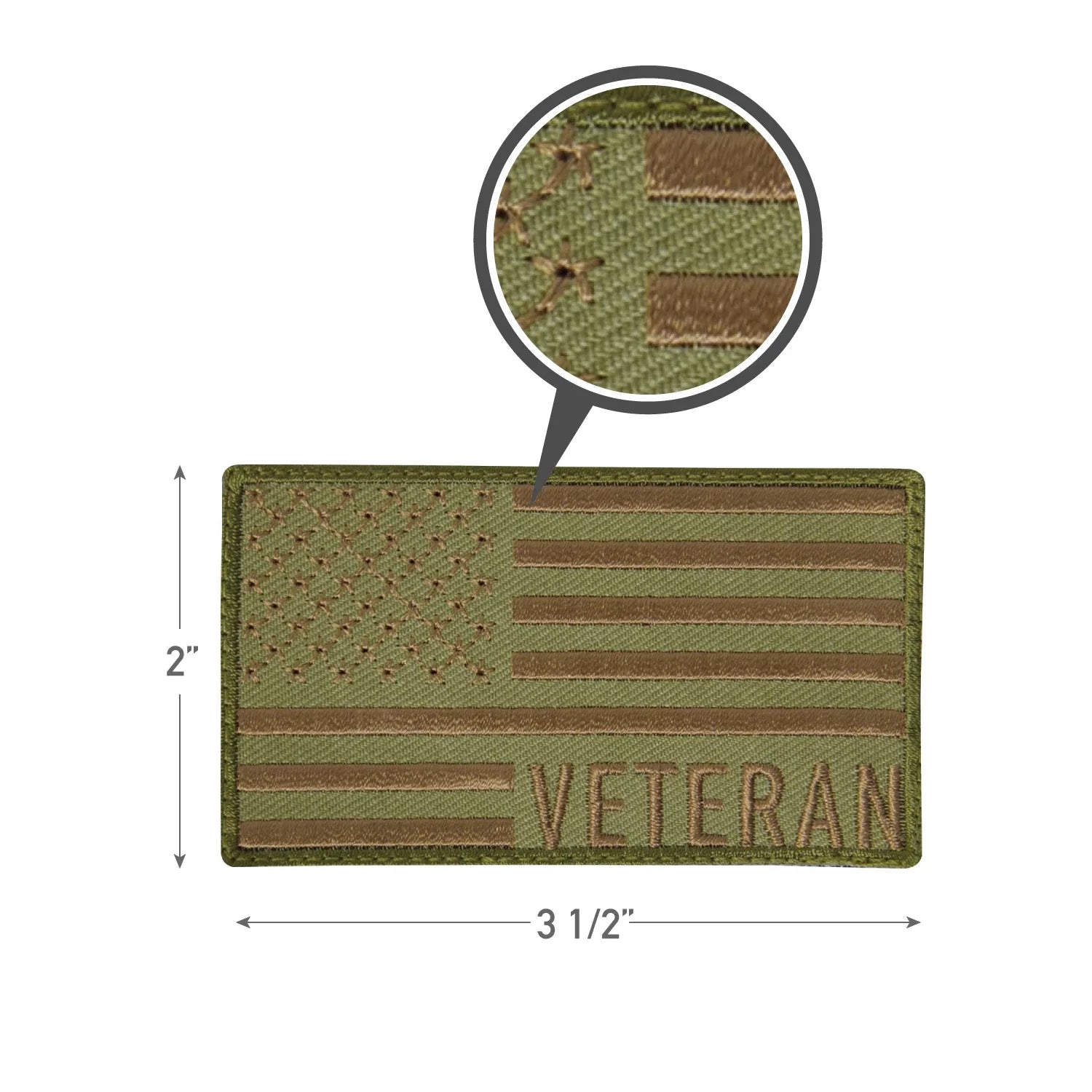 Veteran us Flag Patch - Coyote Brown