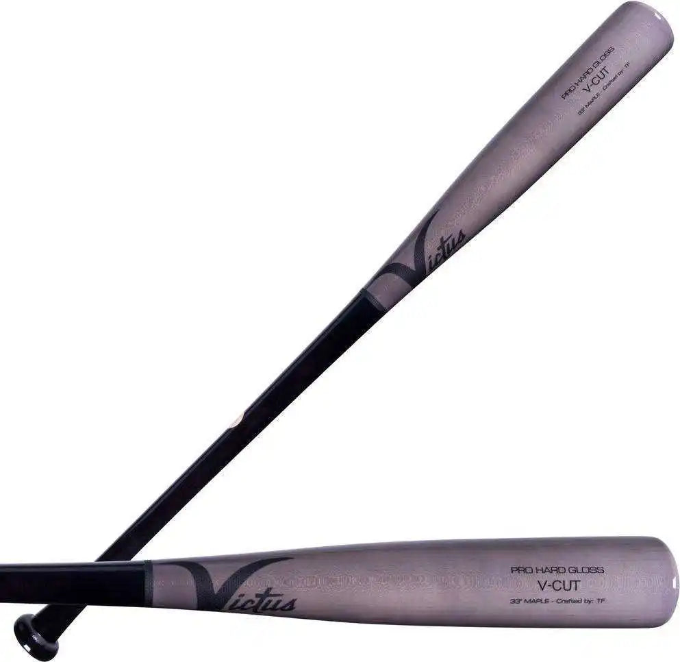 Victus v Cut Maple Bat - Black Gray Gloss