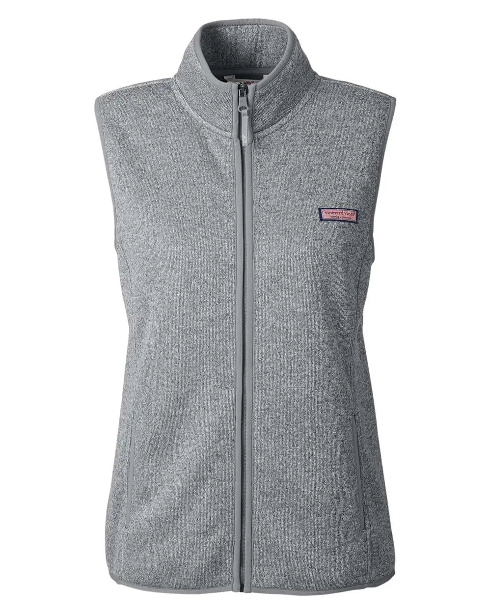 Vineyard Vines O001411 Women’s Mountain Sweater Fleece Vest - Gray Heather - Ladies Xs