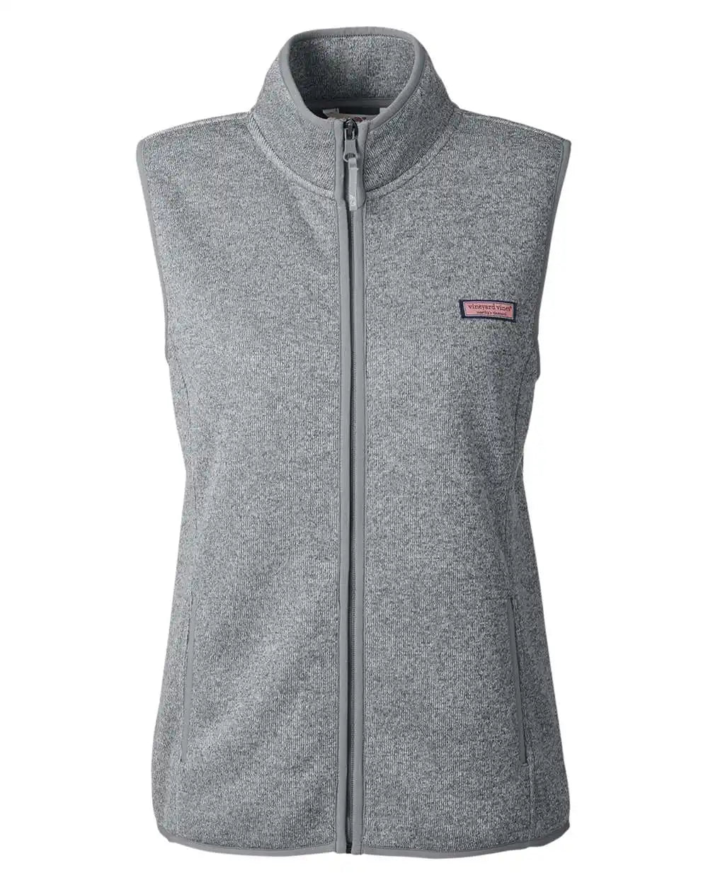 Vineyard Vines O001411 Women’s Mountain Sweater Fleece Vest - Grey Heather - Xs