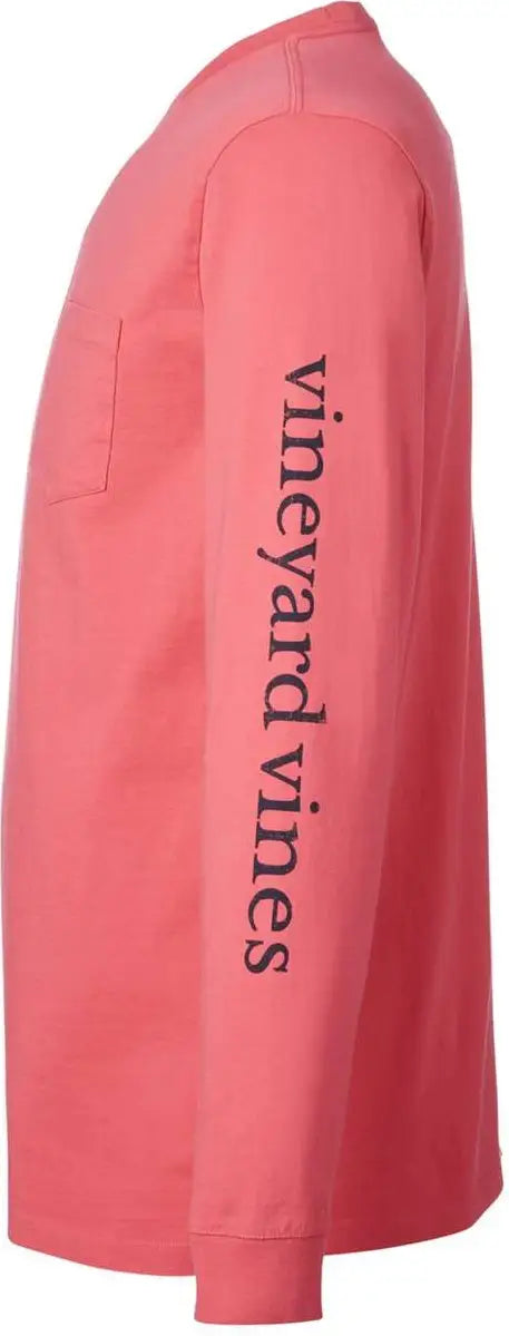 Vineyard Vines V021214 Long Sleeve Pocket T-shirt - Jetty Red Blue Blazer - Red/ / Adult Xs