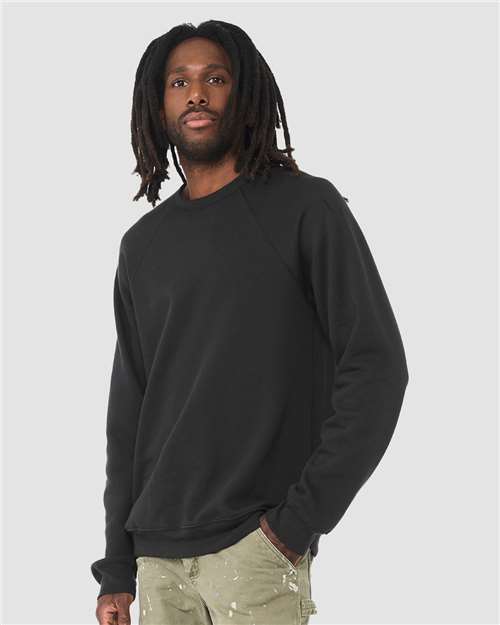 Vintage Black Sponge Fleece Raglan Crewneck Sweatshirt - 3901