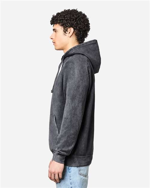 Rear View of Vintage Black Vintage Raglan Hooded Sweatshirt - LST004