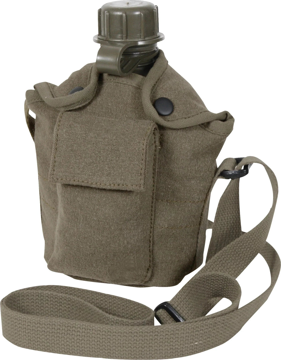 Vintage Canvas Carry-all Canteen Cover with Shoulder Strap