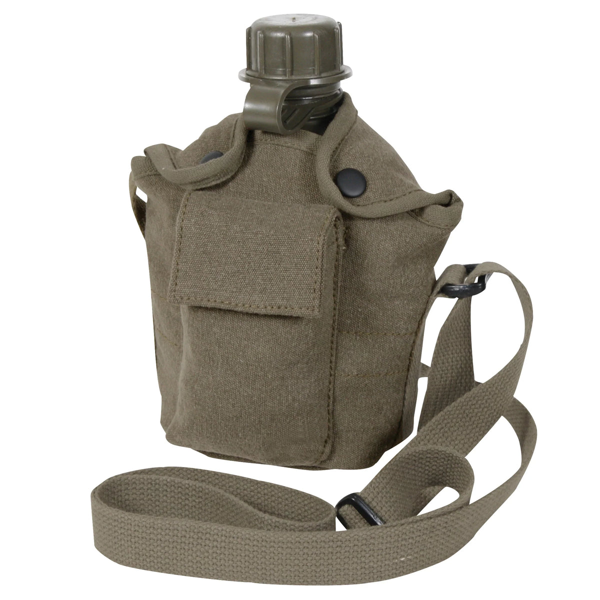 Vintage Canvas Carry-all Canteen Cover with Shoulder Strap