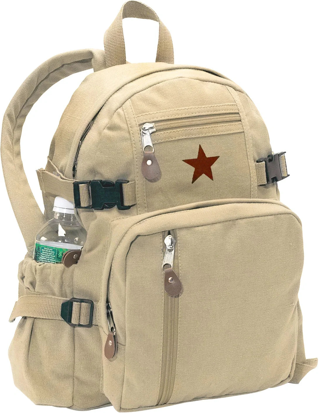 Vintage Canvas Compact Backpack - Khaki