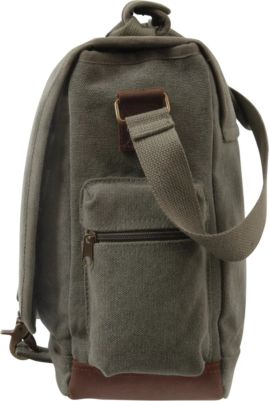 Vintage Canvas Pathfinder Laptop Bag with Leather Accents