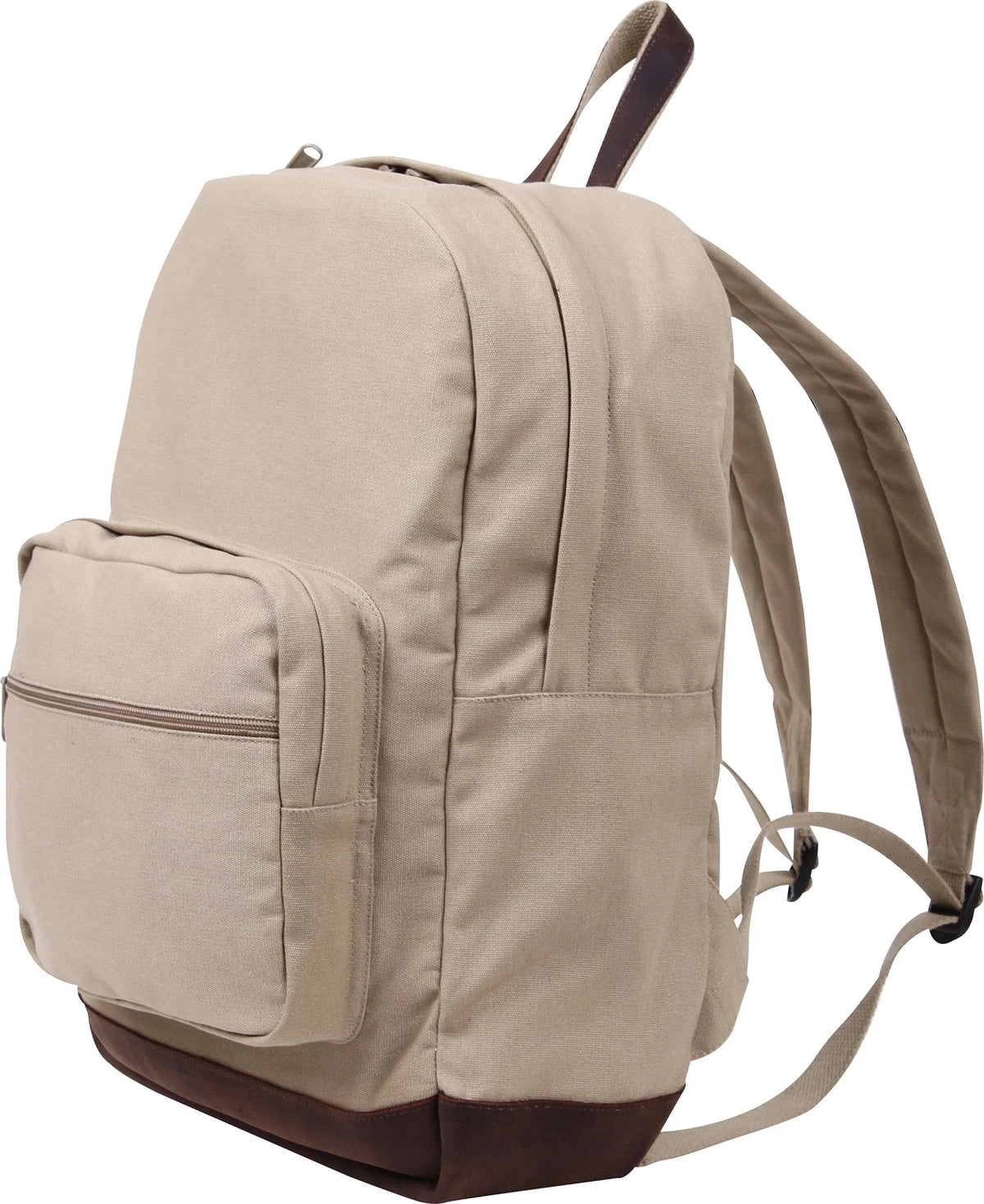 Vintage Canvas Teardrop Backpack with Leather Accents