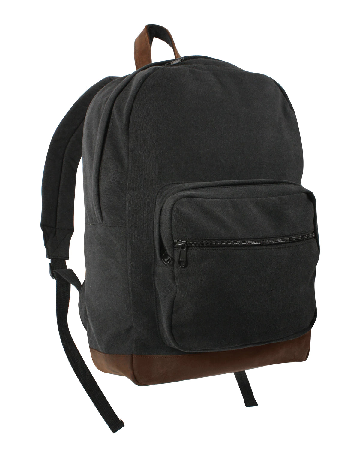 Vintage Canvas Teardrop Backpack with Leather Accents