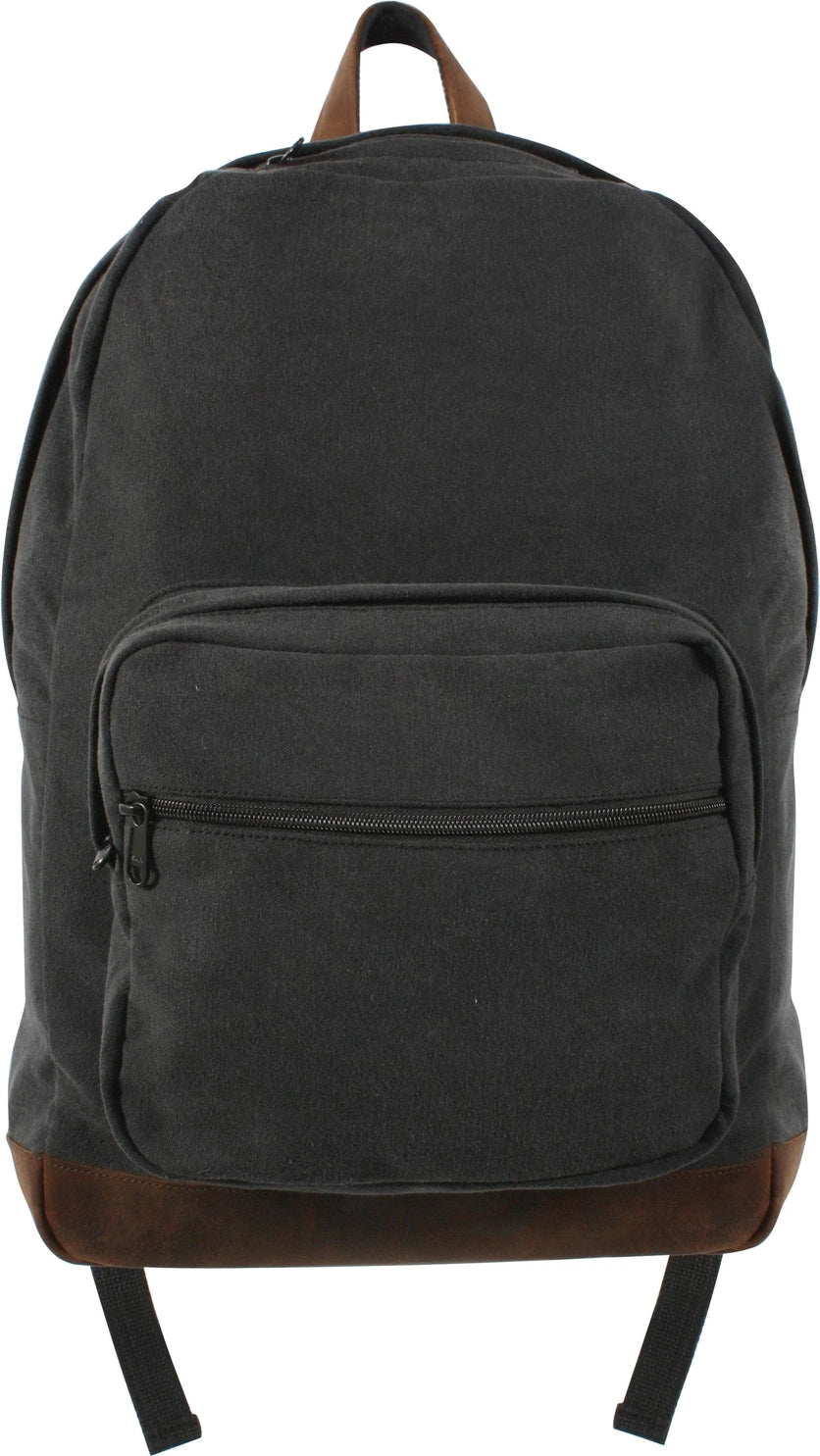 Vintage Canvas Teardrop Backpack with Leather Accents